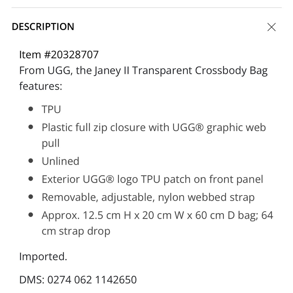 NWT UGG Janey II Transparent (3 in 1) Black Crossbody - Picture 3 of 11